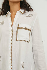 SAYA SHIRT - WHITE MARINE EMBROIDERY| Rails sale