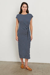 SELAH DRESS - NAVY IVORY STRIPE| Rails on sale