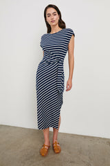 SELAH DRESS - NAVY IVORY STRIPE| Rails on sale
