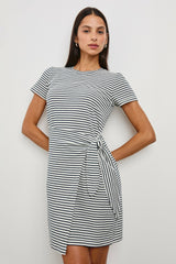 EDIE DRESS - IVORY NAVY MICRO STRIPE| Rails sale