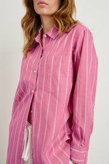 ELSA SHIRT - HIBISCUS WHITE STRIPE| Rails outlet