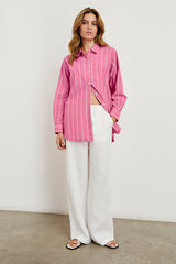 ELSA SHIRT - HIBISCUS WHITE STRIPE| Rails outlet