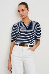 JEWEL TOP - NAVY IVORY STRIPE| Rails US