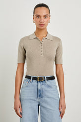 COURT POLO SHIRT - HEATHER OAT| Rails on sale