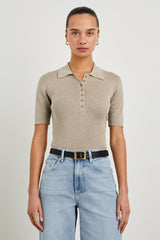 COURT POLO SHIRT - HEATHER OAT| Rails on sale