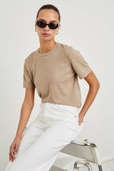 COTTON CASHMERE T-SHIRT - HEATHER OAT| Rails near me