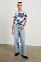 COTTON CASHMERE T-SHIRT - SAILOR STRIPE| Rails outlet