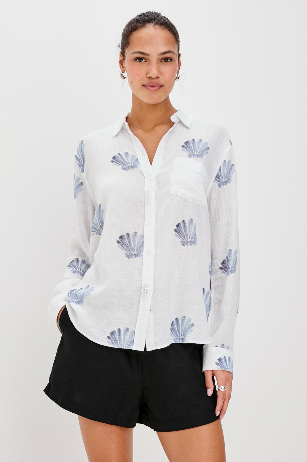 CHARLI SHIRT - BLUE SEASHELLS| Rails US