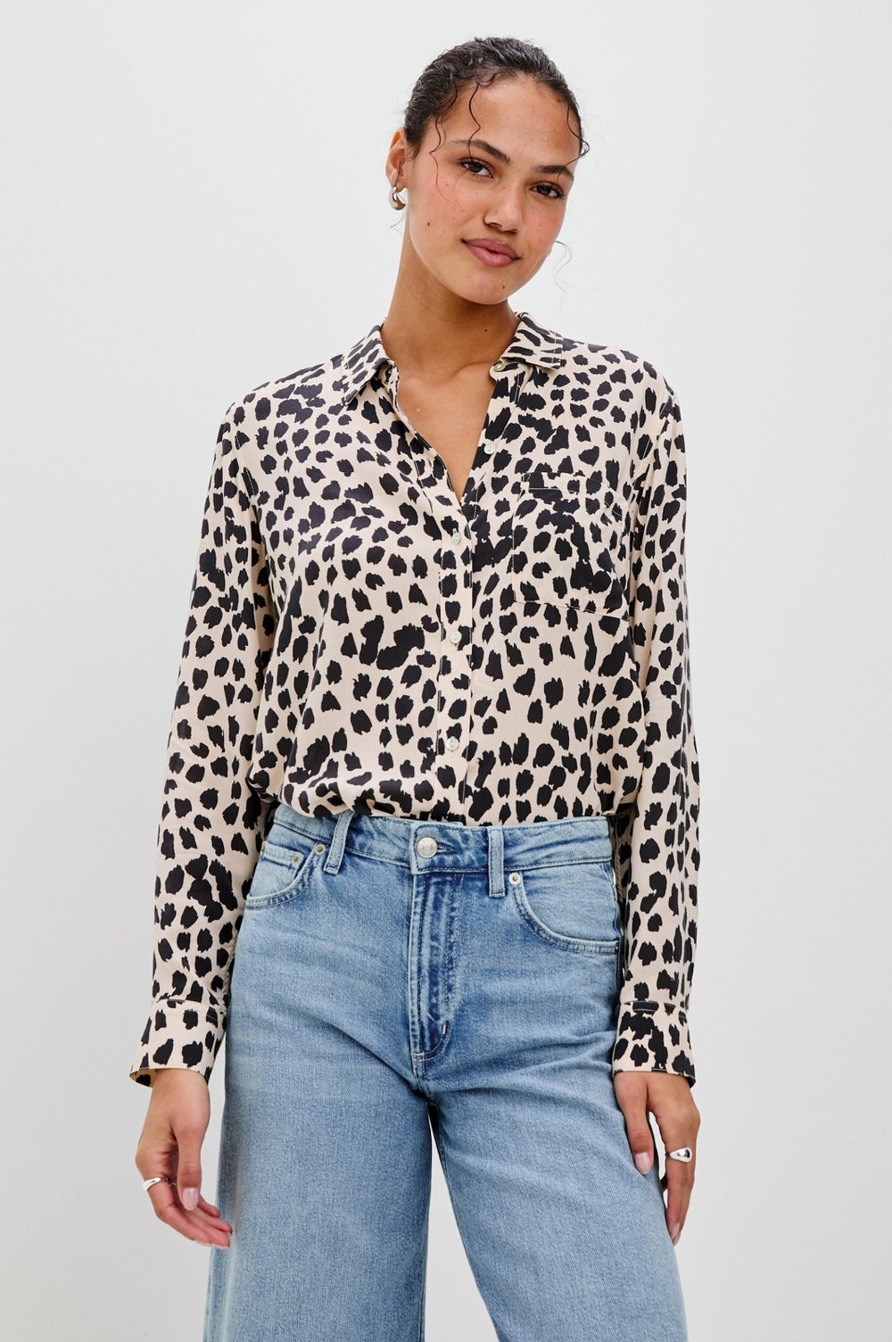 JOSEPHINE SHIRT - TAUPE SPOTTED| Rails sale