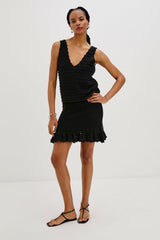 MATILDE TOP - BLACK CROCHET| Rails discount