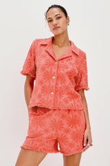 TIFF SHIRT - RED SUNBURST JACQUARD| Rails sale