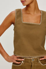 CARBON TOP - SAFARI EMBROIDERED| Rails outlet