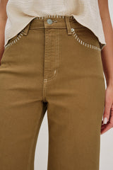 GETTY CROP WIDE LEG - SAFARI EMBROIDERED| Rails online