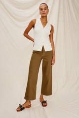 GETTY CROP WIDE LEG - SAFARI EMBROIDERED| Rails online