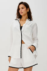 RAILS X LSPACE IDANIA SHIRT - BLACK BLANKET STITCH| Rails online