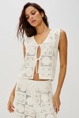 RAILS X LSPACE PAZ TOP - WHITE SEA SHELL CROCHET| Rails sale