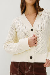 GENEVA CARDIGAN - IVORY PATCHWORK POINTELLE| Rails outlet