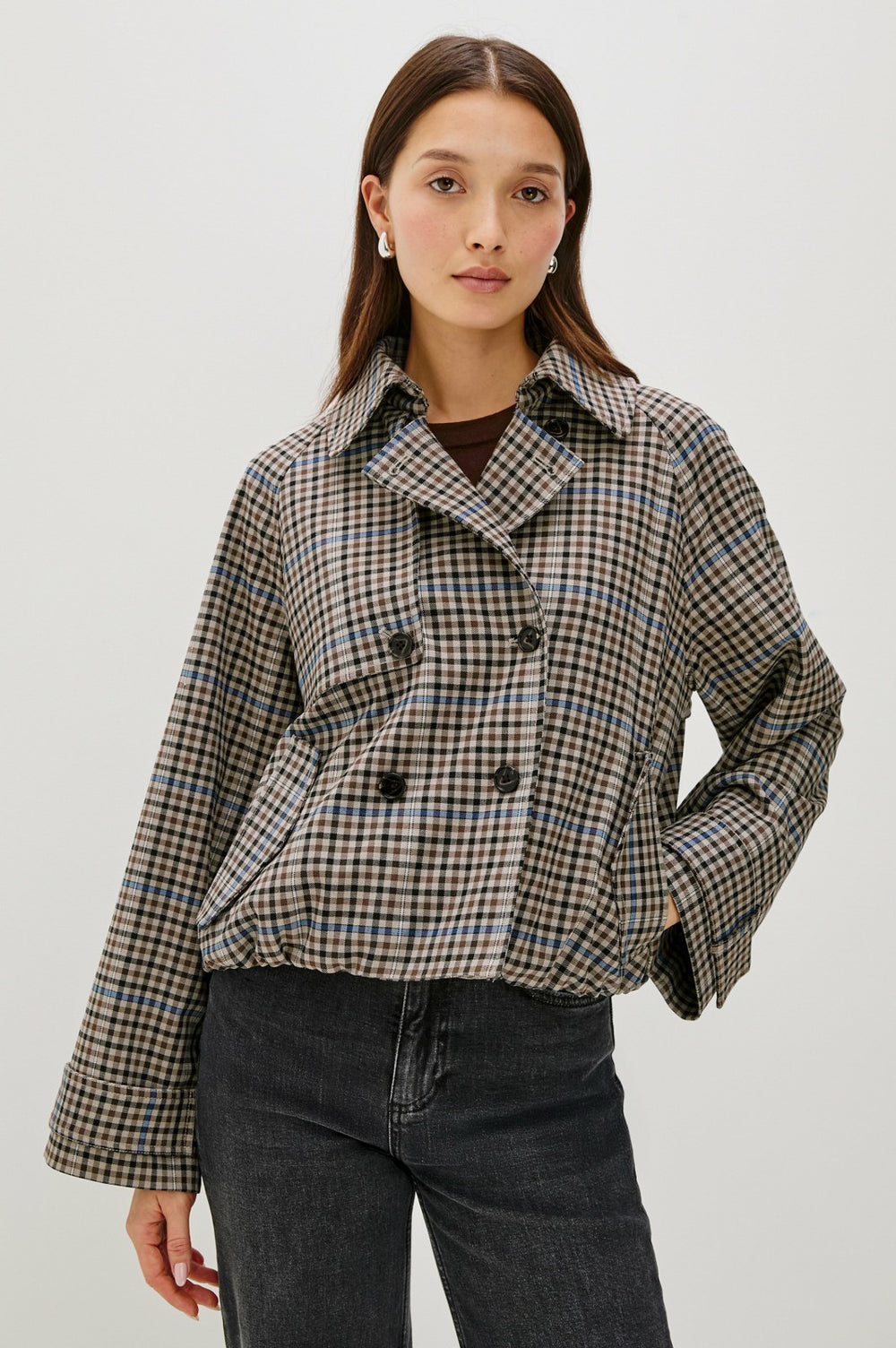 JETT JACKET - MOCHA CHECK| Rails on sale