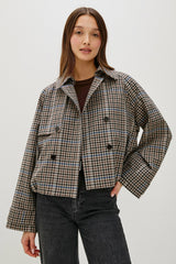 JETT JACKET - MOCHA CHECK| Rails on sale