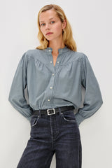 ALANNA SHIRT - STONE BLUE CHECK| Rails sale