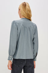 ALANNA SHIRT - STONE BLUE CHECK| Rails sale