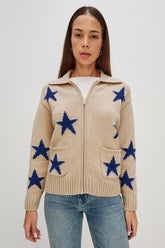 RHEA SWEATER - CAMEL COBALT STARS| Rails for sale