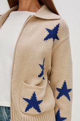 RHEA SWEATER - CAMEL COBALT STARS| Rails for sale