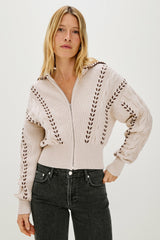 LUNE SWEATER - OATMEAL BROWN WHIP STITCH| Rails near me