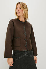 MELANIE JACKET - DARK BROWN| Rails online
