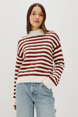CORRINE SWEATER - IVORY RUSSET STRIPE| Rails discount