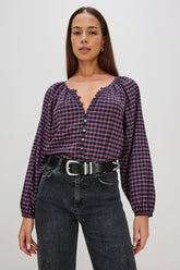 INDI TOP - ROSE CHECK| Rails online