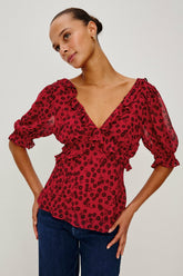 MIRAMAR TOP - CARMINE DAISIES| Rails outlet