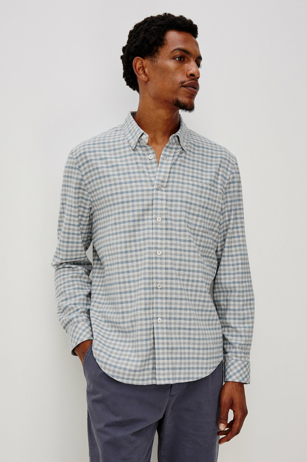 VANCE SHIRT - CHARCOAL BLUE CHECK| Rails sale