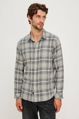 WYATT SHIRT - CAMEMBERT CHARCOAL MELANGE| Rails outlet