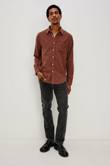 RUNSON SHIRT - MAHOGANY HEATHER| Rails on sale