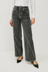 GETTY TWIST SEAM WIDE LEG - WASHED CHARCOAL| Rails sale