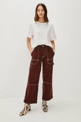 SILVERADO CARPENTER CROP - CHOCOLATE CONTRAST STITCH| Rails discount