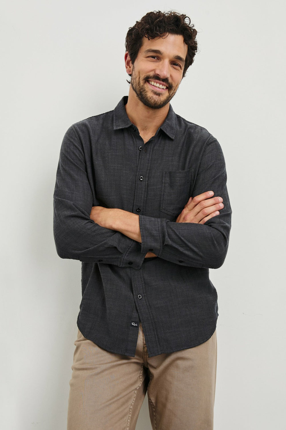 WYATT SHIRT - BLACK CHAMBRAY| Rails for sale