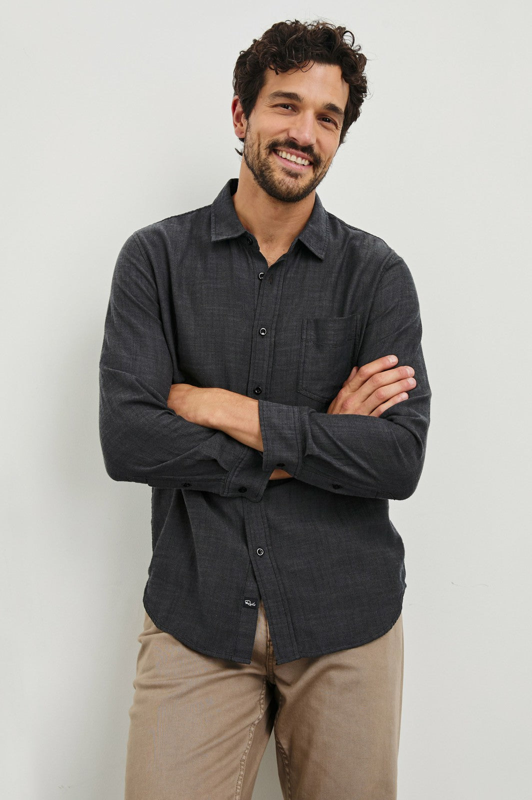 WYATT SHIRT - BLACK CHAMBRAY| Rails for sale