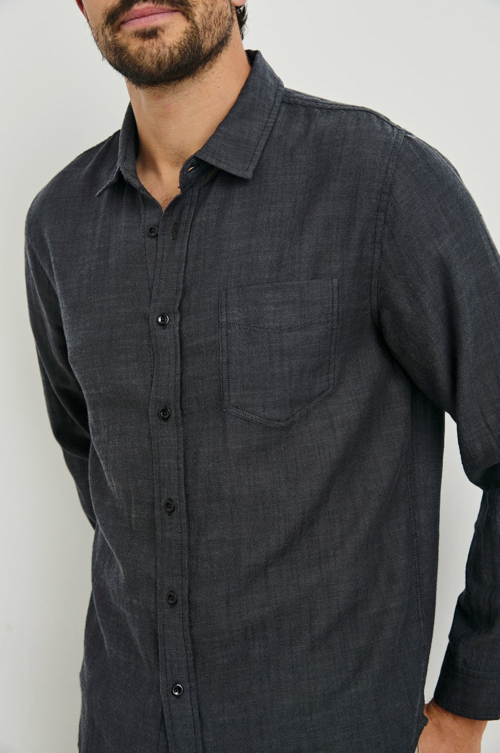 WYATT SHIRT - BLACK CHAMBRAY| Rails for sale