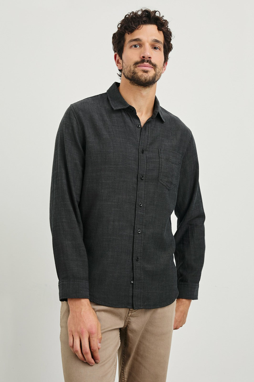 WYATT SHIRT - BLACK CHAMBRAY| Rails for sale