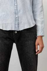 INGRID RAW HEM SHIRT - LIGHT ACID WASH| Rails online