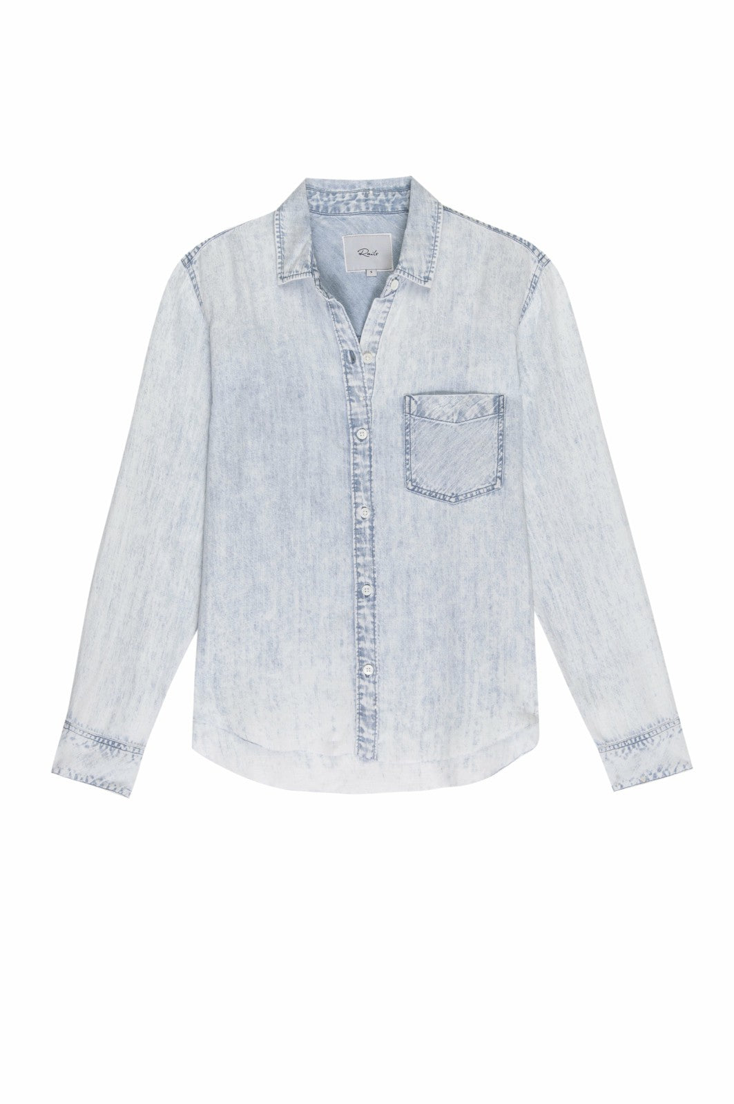 INGRID RAW HEM SHIRT - LIGHT ACID WASH| Rails online