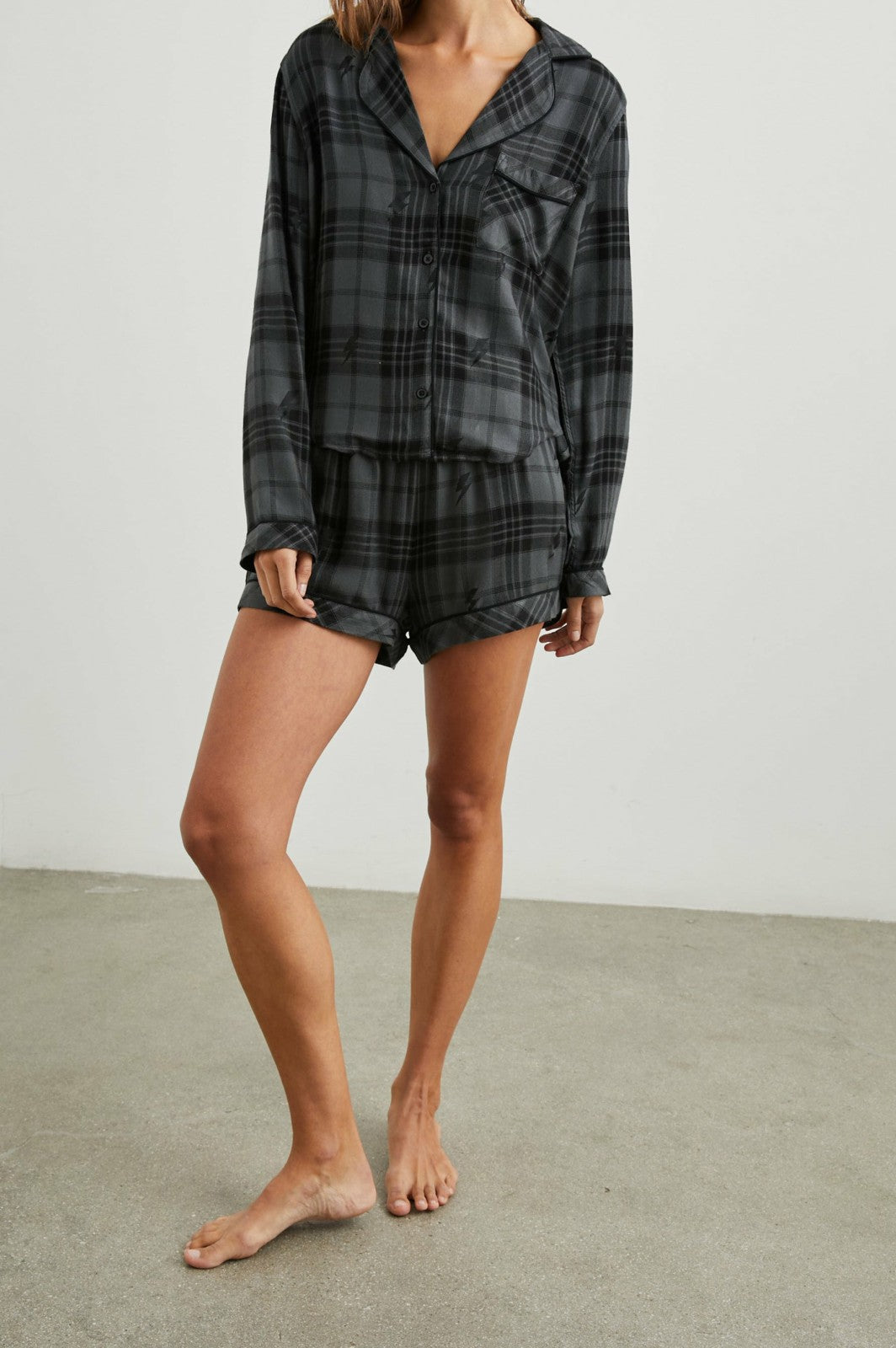 KELLEN PAJAMA SET - CHARCOAL JET LIGHTNING| Rails sale