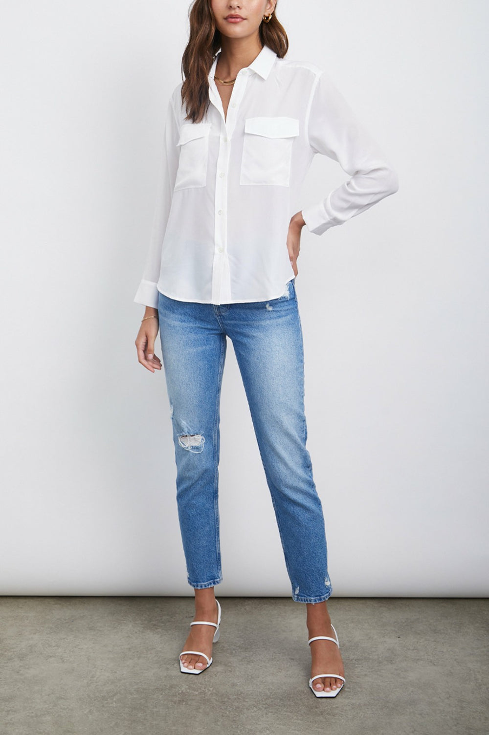 CORI SHIRT - SILK WHITE| Rails for sale