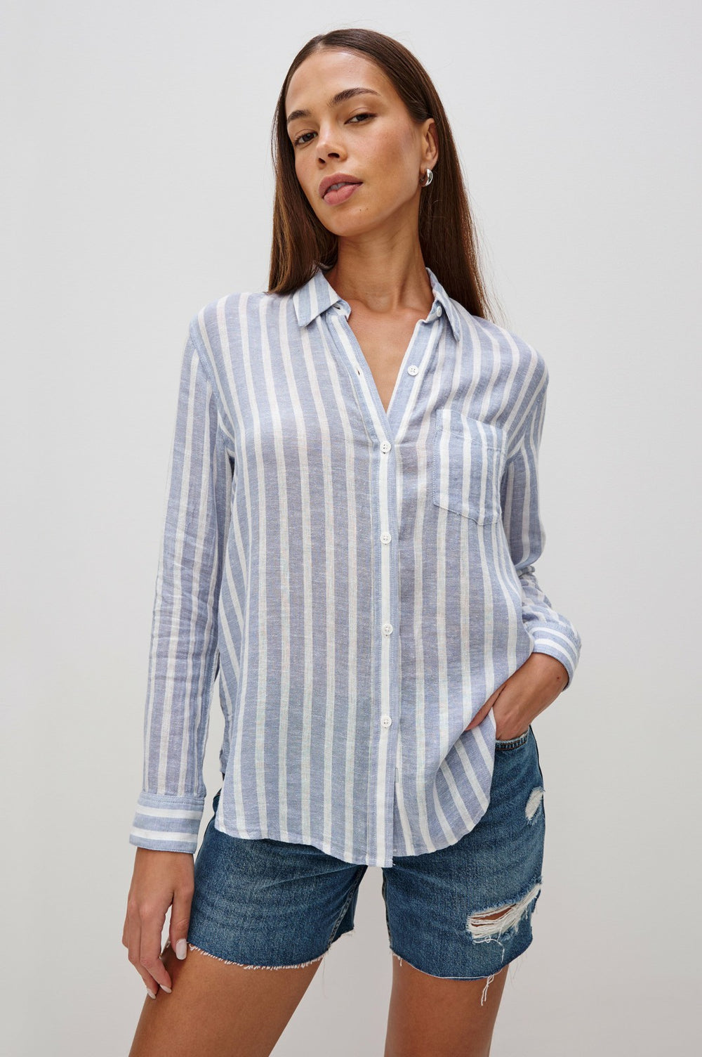 CHARLI SHIRT - RHONE STRIPE| Rails outlet