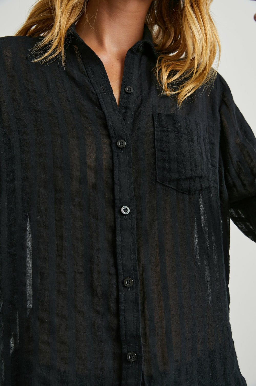 CHARLI SHIRT - BLACK SHADOW STRIPE| Rails on sale