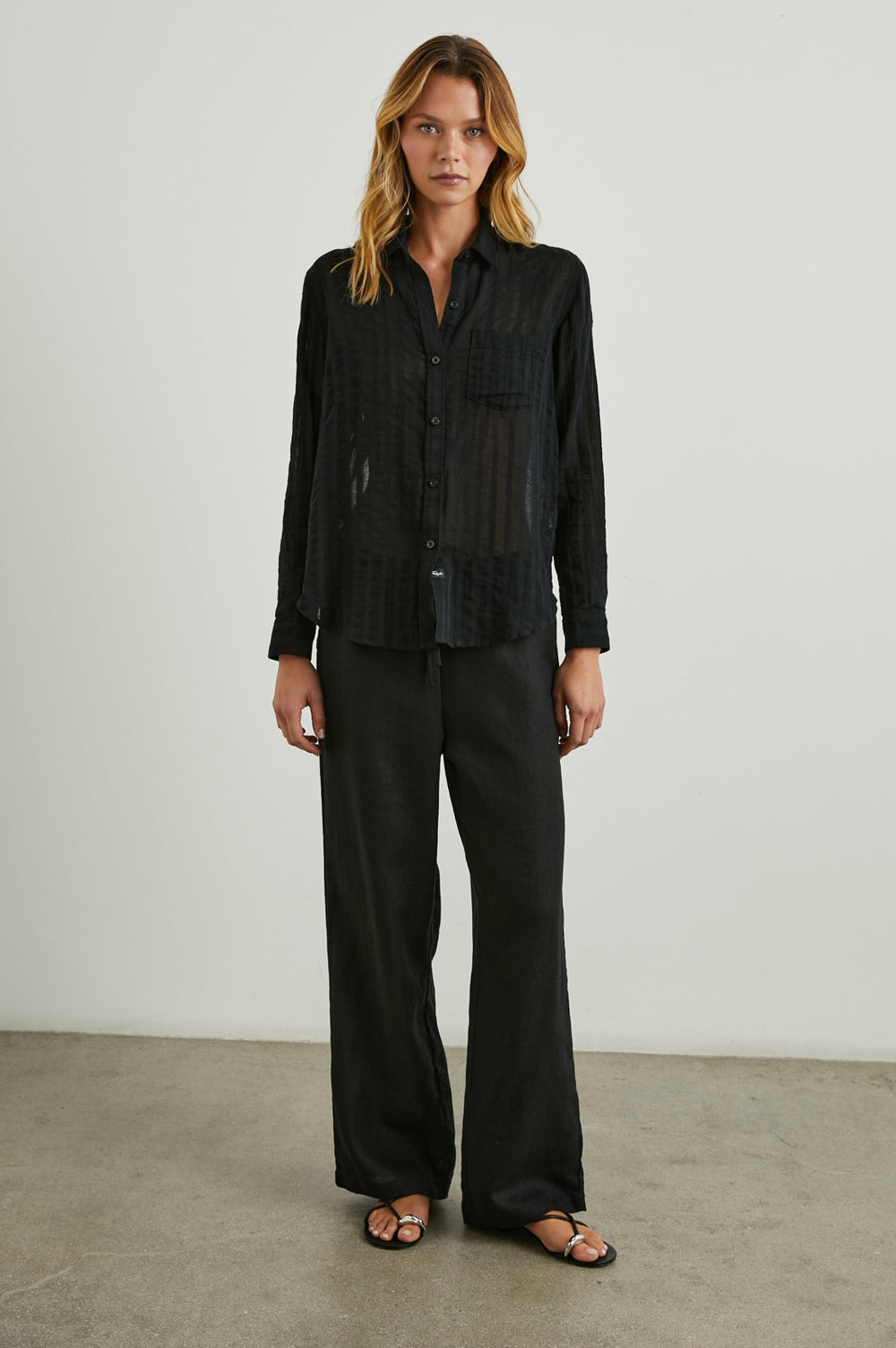 CHARLI SHIRT - BLACK SHADOW STRIPE| Rails on sale