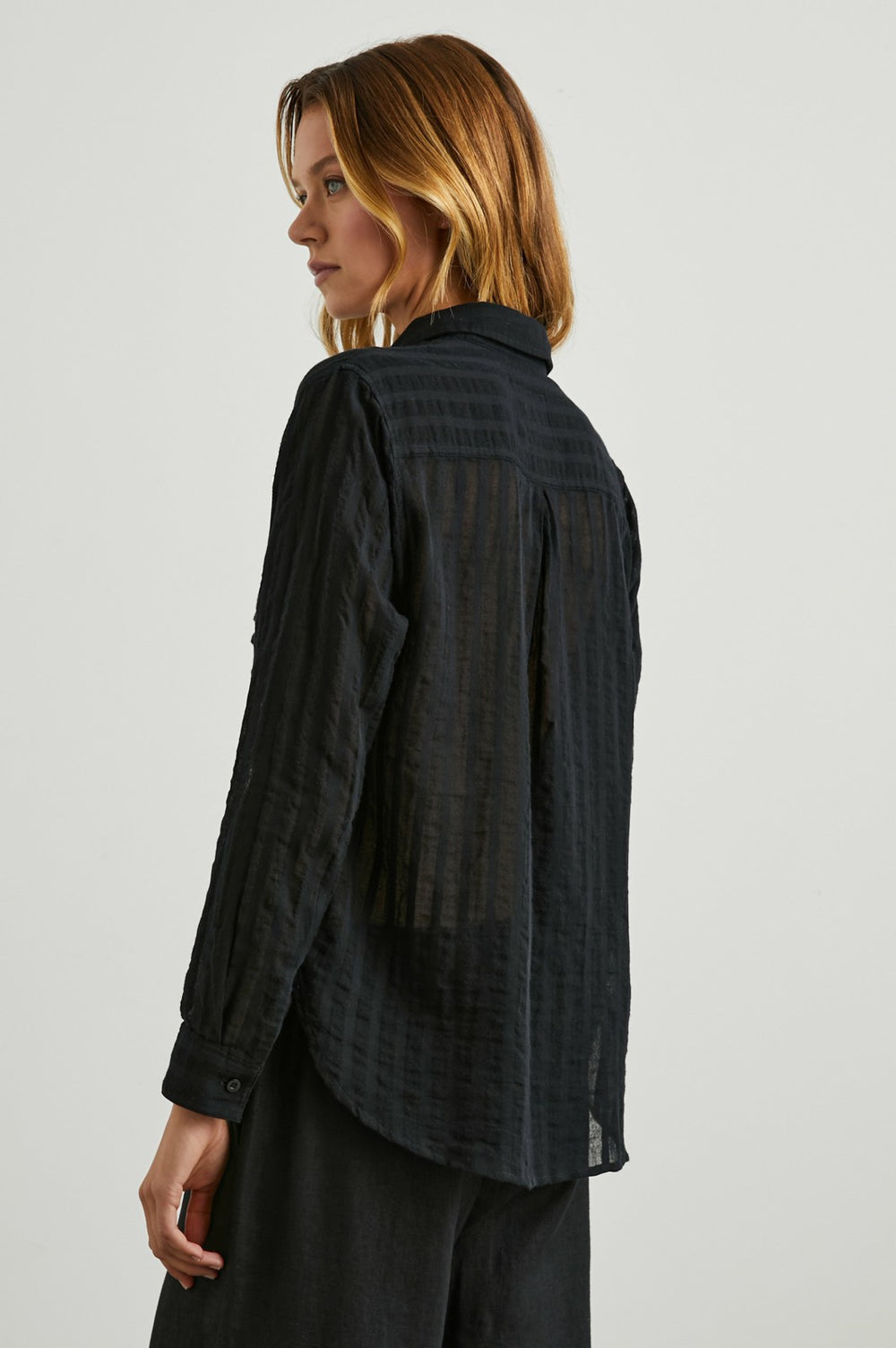 CHARLI SHIRT - BLACK SHADOW STRIPE| Rails on sale