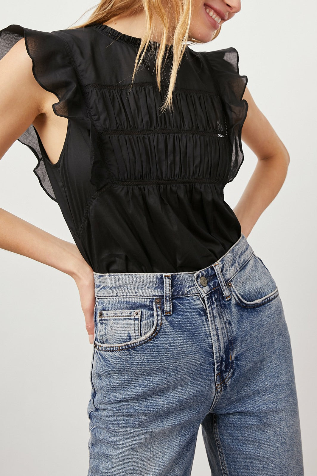 FILOMENA TOP - TRUE BLACK| Rails sale